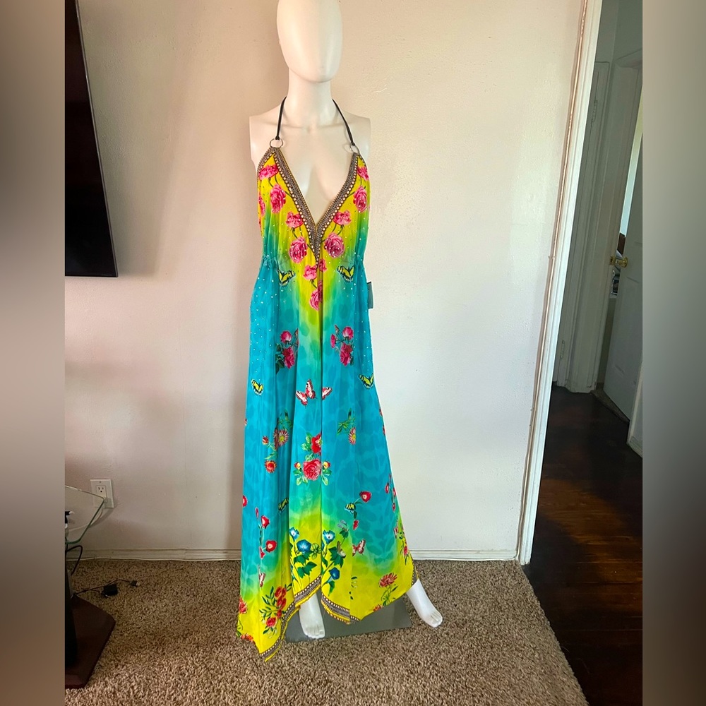 Long light weight multi color dress